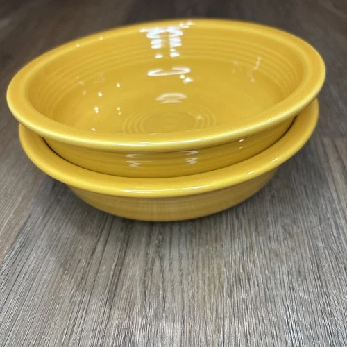 Fiesta Daffodil Yellow Medium Cereal Bowl Lot Of 2 6 7/8” 19oz Fiestaware