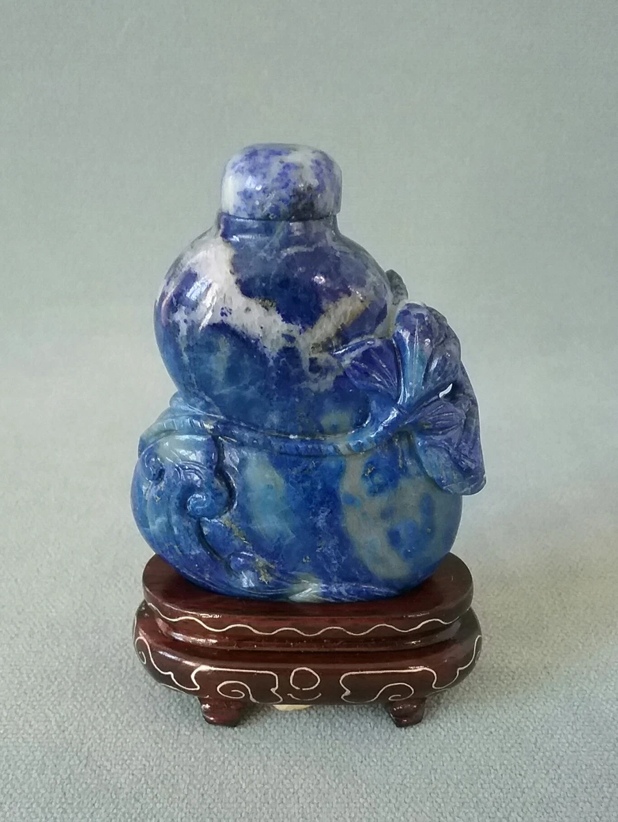 蓝色古董中国鼻烟壶| eBay