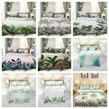 3D Leaves Tropical Green Watercolor Quilt Cover Duvet Cover Comforter set