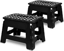 Folding Step Stool - (Pack of 2) Foot Stool with 9 Inch Height - Holds Up to ...