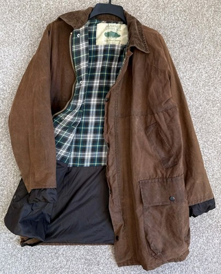 #ad #ad Vintage Blarney Woolen Mills Waxed Oilskin Jacket Barn Chore Coat Mens Sz Large $49.99