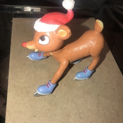 Rudolph Christmas Ornament the Red Nose Reindeer Blue Ice Skates Red Hat 2003-?