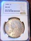 1888-P Morgan Dollar - NGC MS63 Golden Rim Beauty