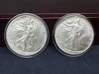 1986 & 87 American Silver Eagles BU .999 Silver - First Years of Issue Perfect!