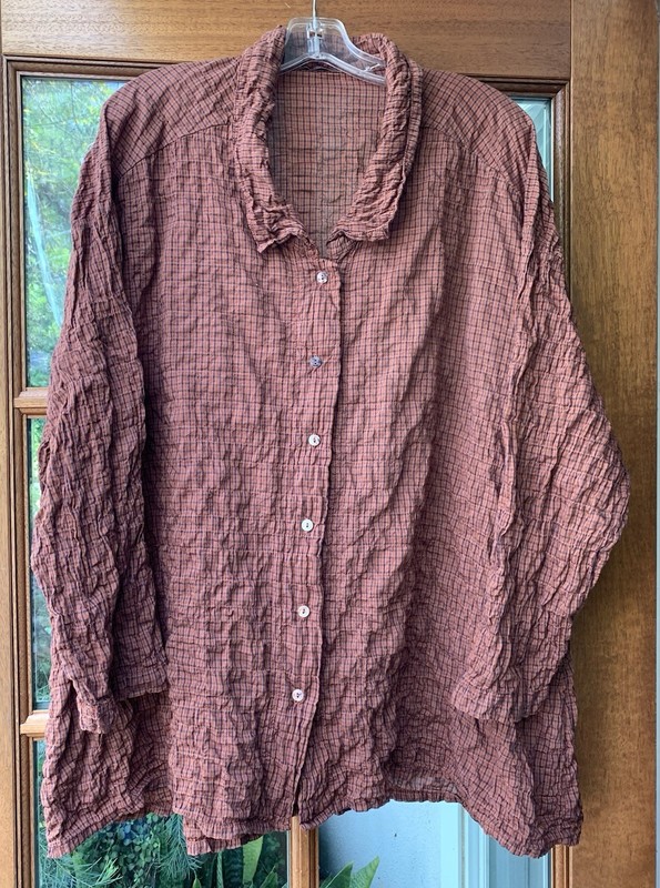 CUT LOOSE Brand Brown Black Grid Long Sleeve Button Down Shirt Size XL Mint