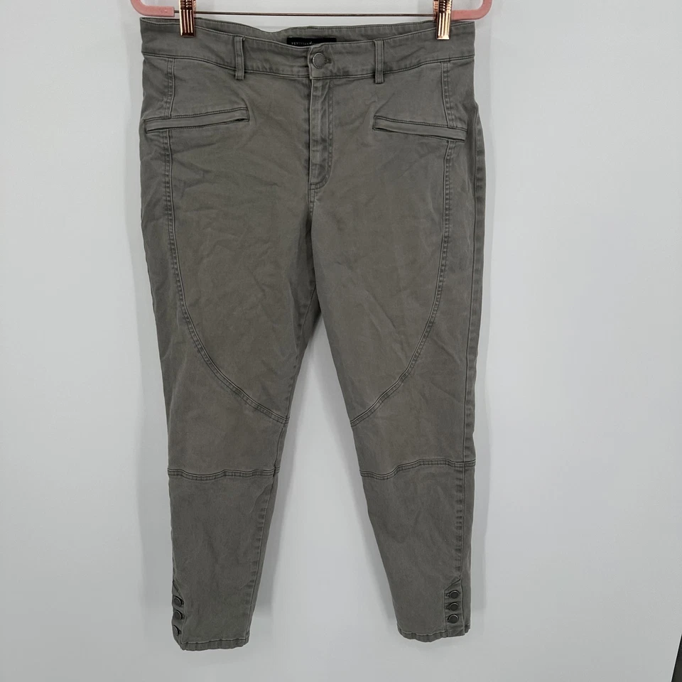 Pantalones Peruvian Connection Mujer 12 Gris Jodhpur Montar Botón Hecho en EE. UU. Foto 4 de 4