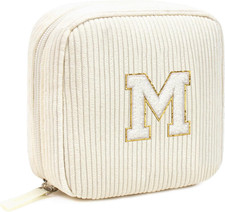 Birthday Gifts for Women Small Personalized Initial Monogram Makeup Bag,Preppy C