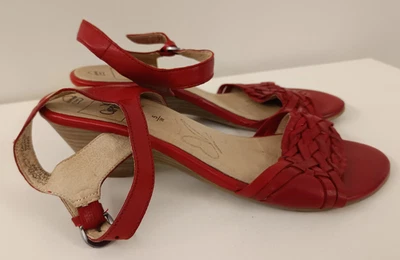 * Caprice elegante Echt Leder Sandalen Gr. 38 5 NEUwertig Rot - Bild 1 von 4