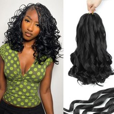 French Curl Braiding Hair Extensions 8 Packs Crochet Braids for Black