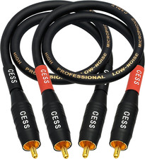 CESS-075 Heavy Duty Waterproof RCA Cable Phono Male to Male 1 ft