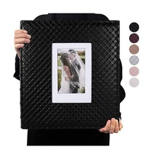 RECUTMS Photo Album for 4x6 Pictures 600 Pockets Black Inner Page Button Grai...