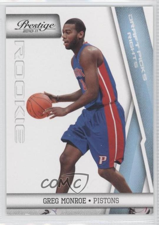2010 Prestige Draft Picks Rights Light Blue /999 Greg Monroe #217 Rookie RC 0l2