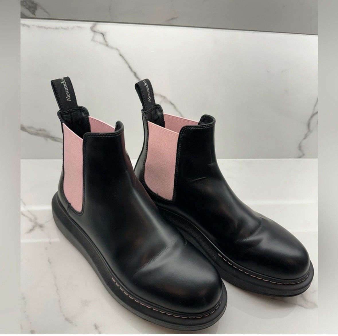 Alexander McQueen Hybrid Chelsea Boot Woman Size 36 US 6 Black Leather