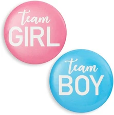 Juvale Gender Reveal Pins - Team Boy Or Girl - Baby Reveal... 