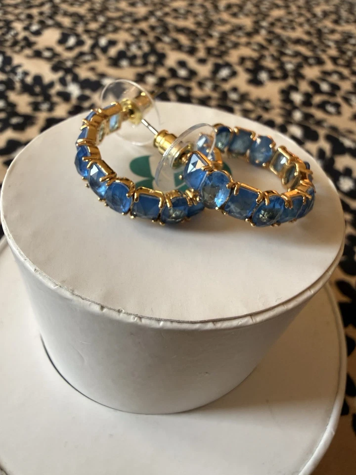 BP Resort wear Juniper cove hoops :blue lace agate with gold plating - Image 2 of 3