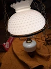 SWAG  Hanging Light Lamp Hobnail Milk Glass  Shade GWTW Vintage