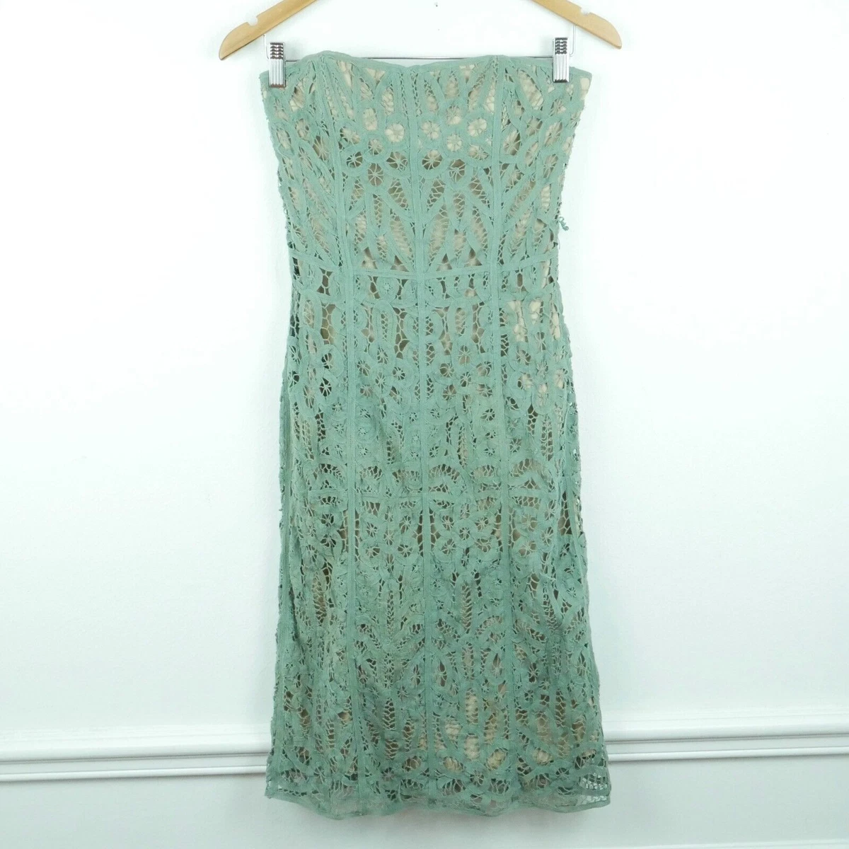 betsey johnson green lace dress Betsey Johnson Vintage Luxe Green Lace Fit & Flare Dress Size Small