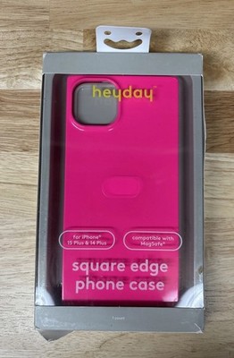 Heyday Apple iPhone 15 Plus/14 Plus Square Edge Phone Case MagSafe Neon Pink