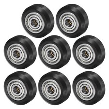 8Pcs 3D Printer Rollers V Slot 0.94" POM Pulley Wheel 625ZZ for 3D Printer Black
