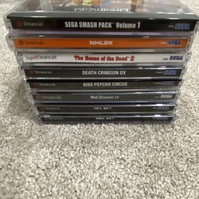 SEGA Dreamcast Console Lot: 4 Controllers, 2 Light Guns, 32 Games, GameShark