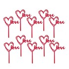 10 Stücke Kuchendeckel Acryl Rot Liebe Geburtstag Party Obst Picks Kuchen