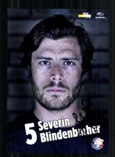 Severin Blindenbacher ZSC Lions Autogrammkarte Original Signiert + A 254361