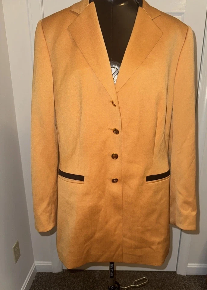 Blazer chaqueta de lana dorado mostaza talla 42 US12 Escada by Margaretha Ley de colección para mujer Foto 2 de 4