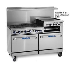 Imperial 60 in 6Burner Gas Range w/ Raised Griddle and Convection