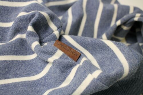 NAKETANO Hoodie Men's LARGE hoodie With Striped Pattern In Marine Melange - Picture 7 of 13