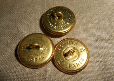 20 Boutons Militaires Dorés 25 Mm - Occasion - French Military Buttons