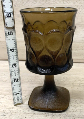 Noritake Glass Goblet WALNUT BROWN Spotlight 1970 s Japan