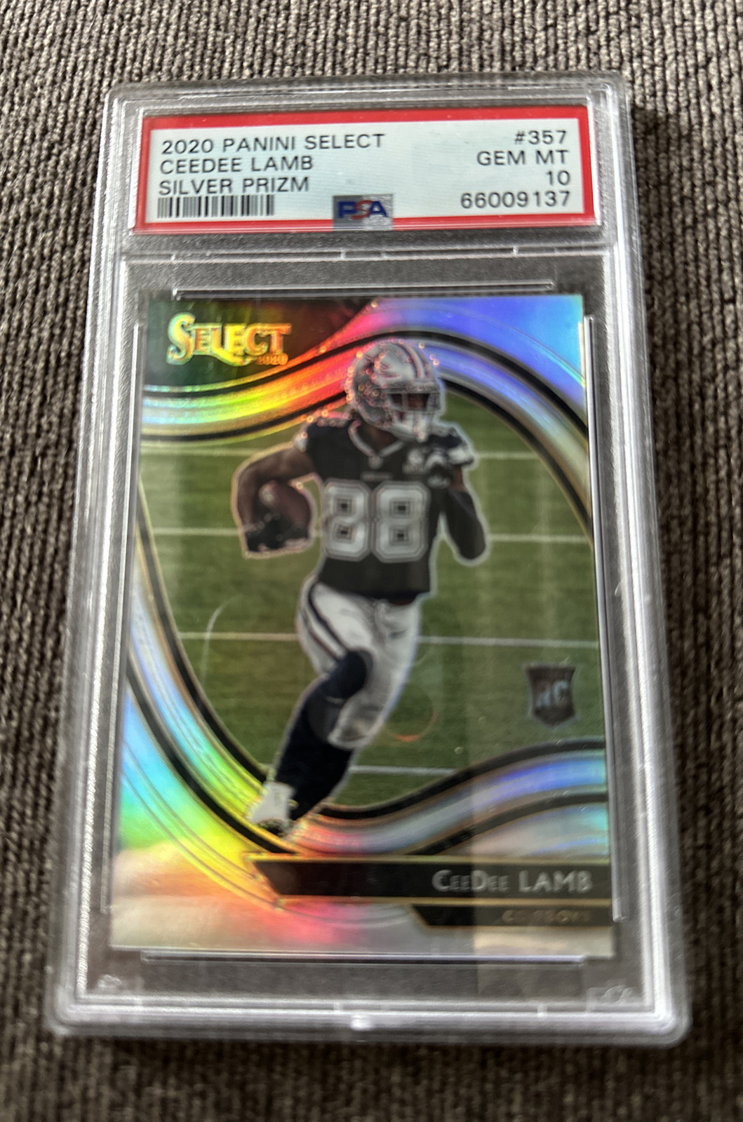 2020 Select Ceedee Lamb 357 Field Level Silver RC PSA 10