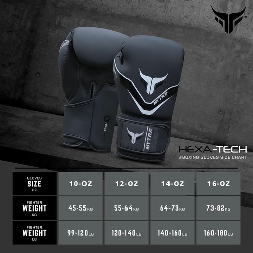 Guantes de boxeo Mytra Fusion HEXA-TECH para combate 10 oz 12 oz 14 oz 16 oz - Imagen 26 de 26