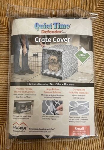 Quiet Time Mid West Dog Crate Cover 28 x 18 x 19 Grey and White NIP - Picture 1 of 1