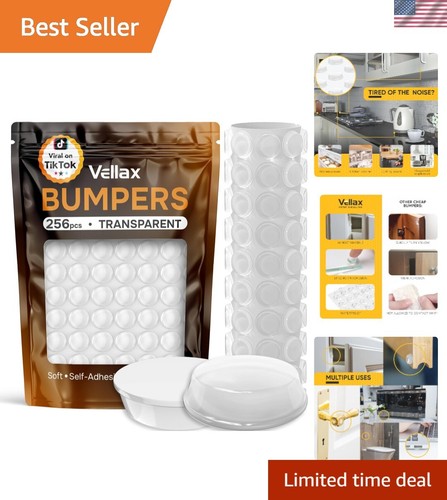 Self-Adhesive Clear Bumpers - 256 Noise-Dampening Pads 1/2" for Furniture Care