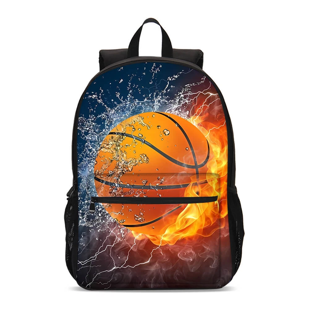 Basketball On Fire Students Backpack, School Bag, Back To School Gift