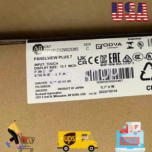 New Sealed Allen-Bradley 2711P-T12W22D8S SER C PanelView Plus 7 Graphic Terminal