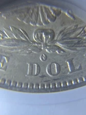 1882 O/S Morgan Silver Dollar ANACS AU53 VAM-3 Flush Top 100 Old Soapbox Holder