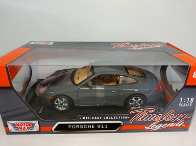 未使用❗MOTOR MAX 1999 PORSCHE 911 1:18 Motormax 1999 Porsche 911 (996) Carrera Coupe Grey Metallic