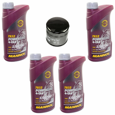Motoröl Set 15W50 4 Liter Ölfilter HF191 für Triumph Bonneville Daytona Tiger