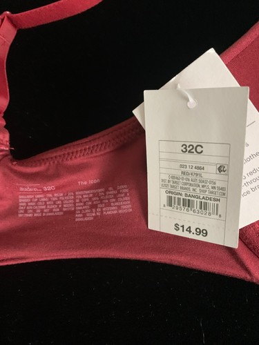 Auden ""The Icon"", reggiseno rosso, leggermente foderato con copertura completa, 32C, nuovo con etichette - Foto 4 di 4