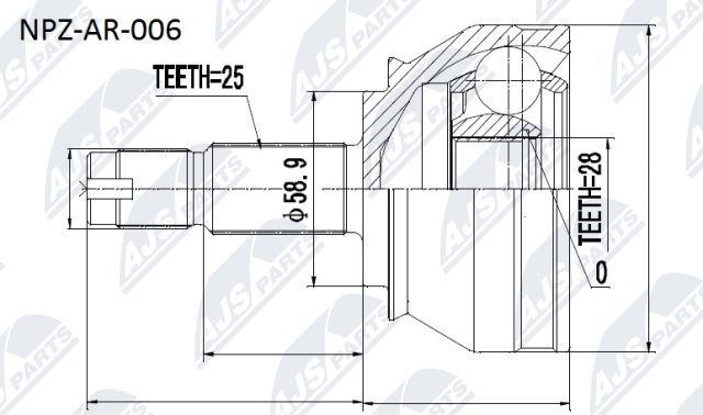 ✅Fits NTY NPZ-AR-006 OUTER CV JOINT ⭐UK Seller⭐ - Image 4