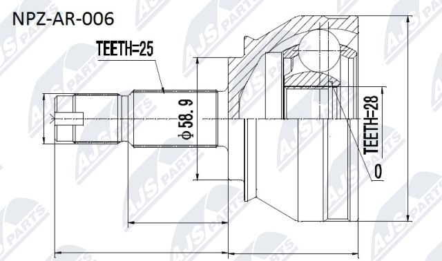 ✅Fits NTY NPZ-AR-006 OUTER CV JOINT ⭐UK Seller⭐ - Image 4
