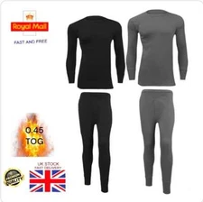 Mens Thermal Long Johns Top Bottom Set Cotton Underwear Warm Vest Base layer Set
