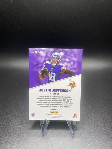 JUSTIN JEFFERSON 2022 PANINI ZENITH (PACIFIC PRIZM) VIKINGS PAC-16 FOOTBALL CARD - Picture 2 of 4