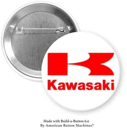 Distintivo pulsante pinback moto Kawasaki 2,25"