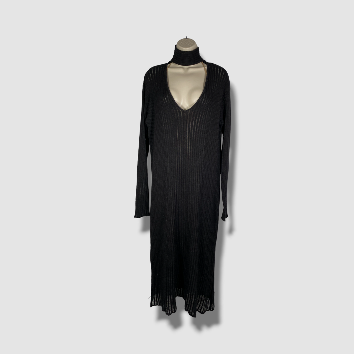 knee length dresses for ladies Zandie Cashmere Blend Knit Midi Dress / Black | Meshki main image 0