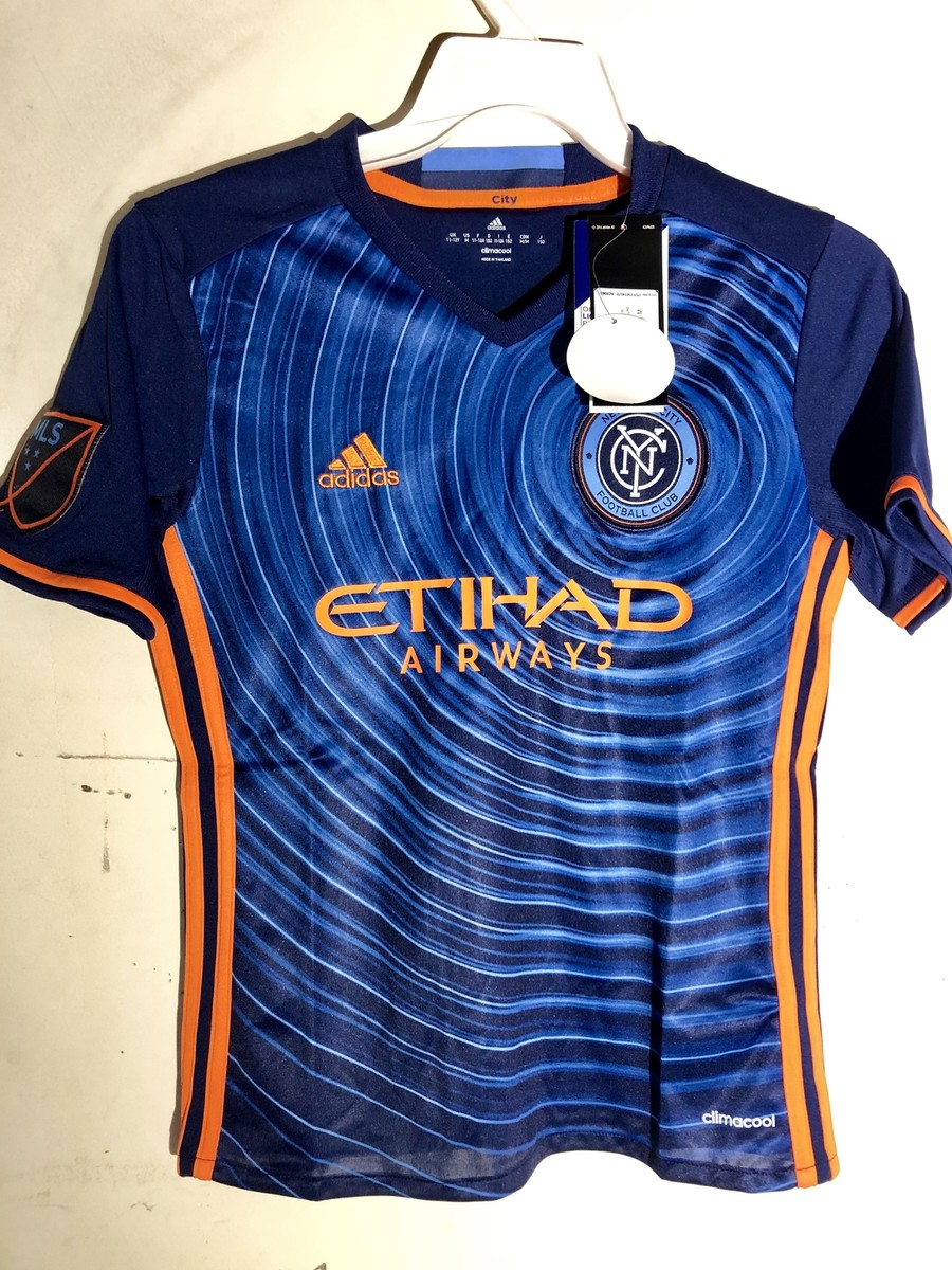 Adidas Youth MLS Jersey New York City FC Team Blue sz L