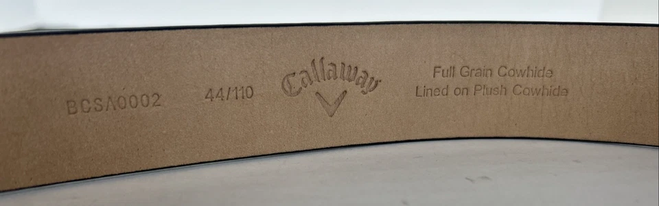 Callaway Mens Belt 44 Black Full Grain Cowhide Belt Buckle Golf - Изображение 3 из 4