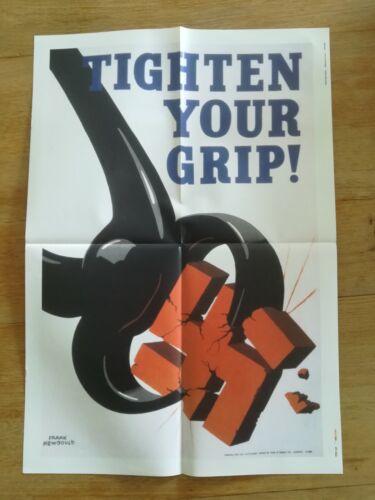 vu136 facsimilé affiche propagande WW2 56x40 cm - Tighten your grip - Foto 1 di 1